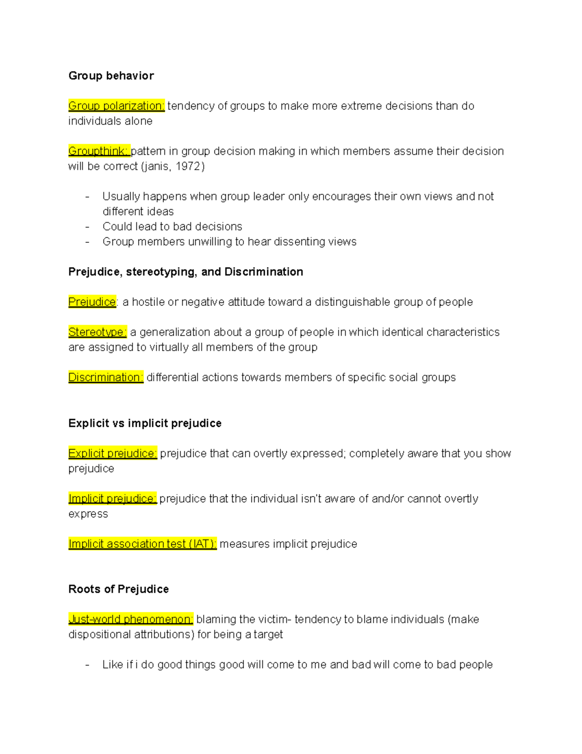 Lecture 15: Group Behavior, Prejudice, and Social Influence in ...