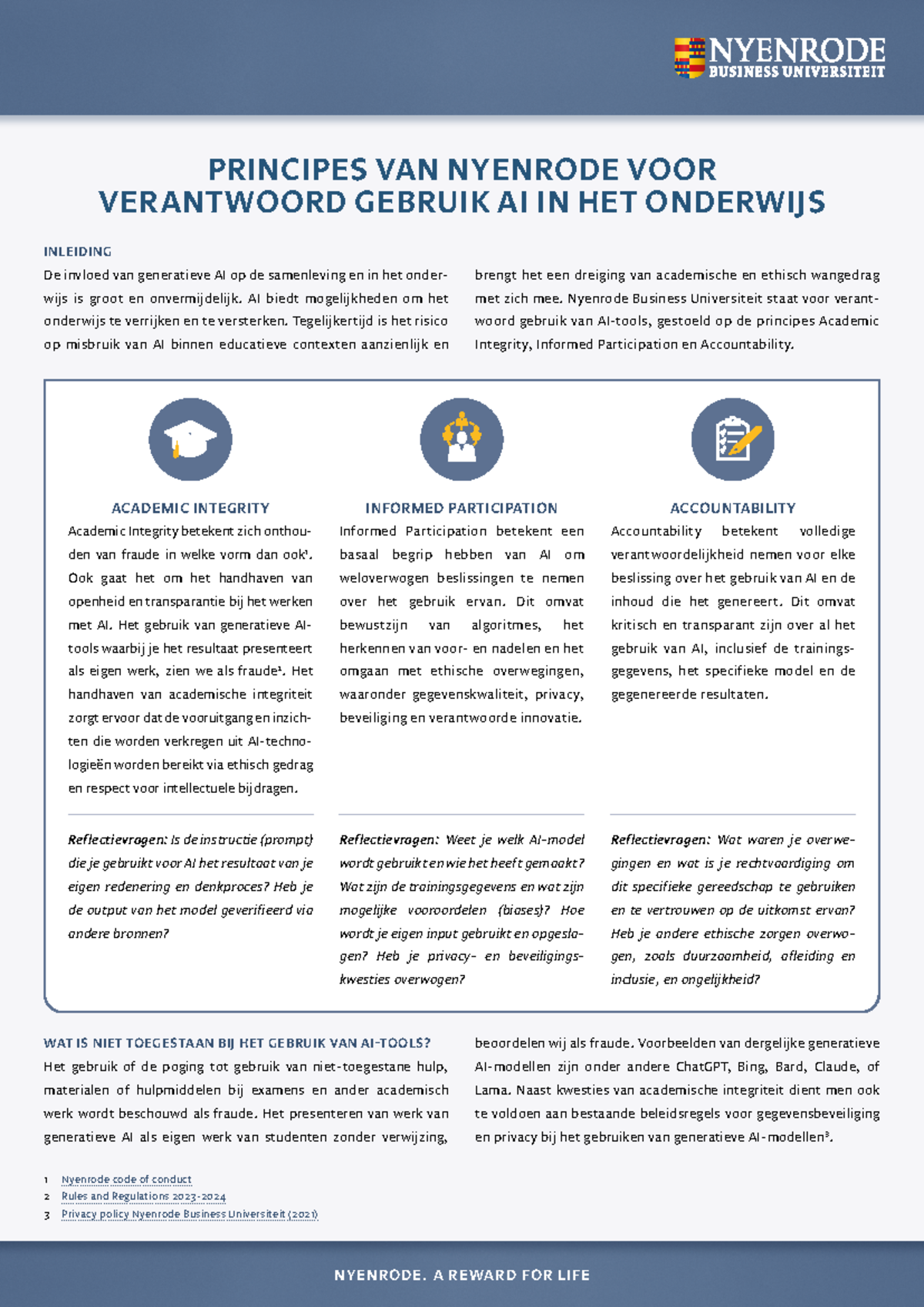 AI-Policy Nyenrode: Verantwoord Gebruik van AI in Onderwijs - Studeersnel