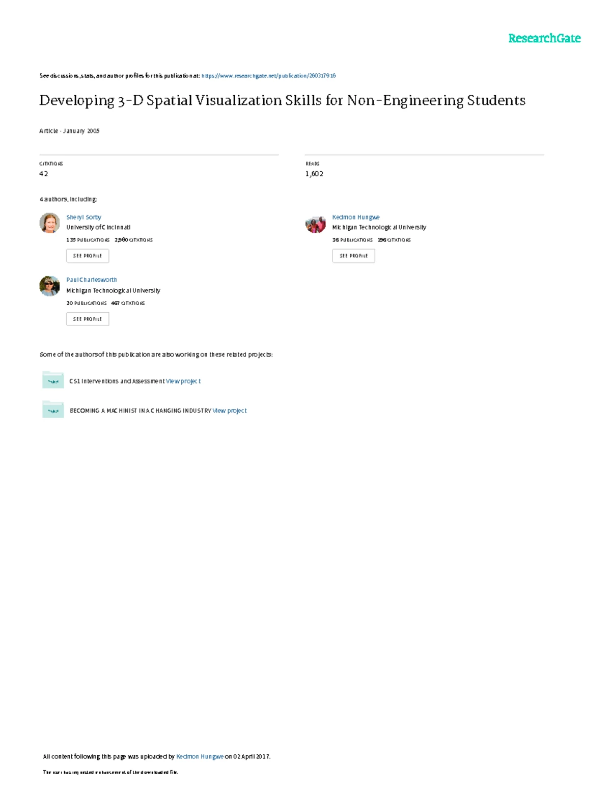 New Methods for Enhancing 3D Visualization Skills in Engineering ...