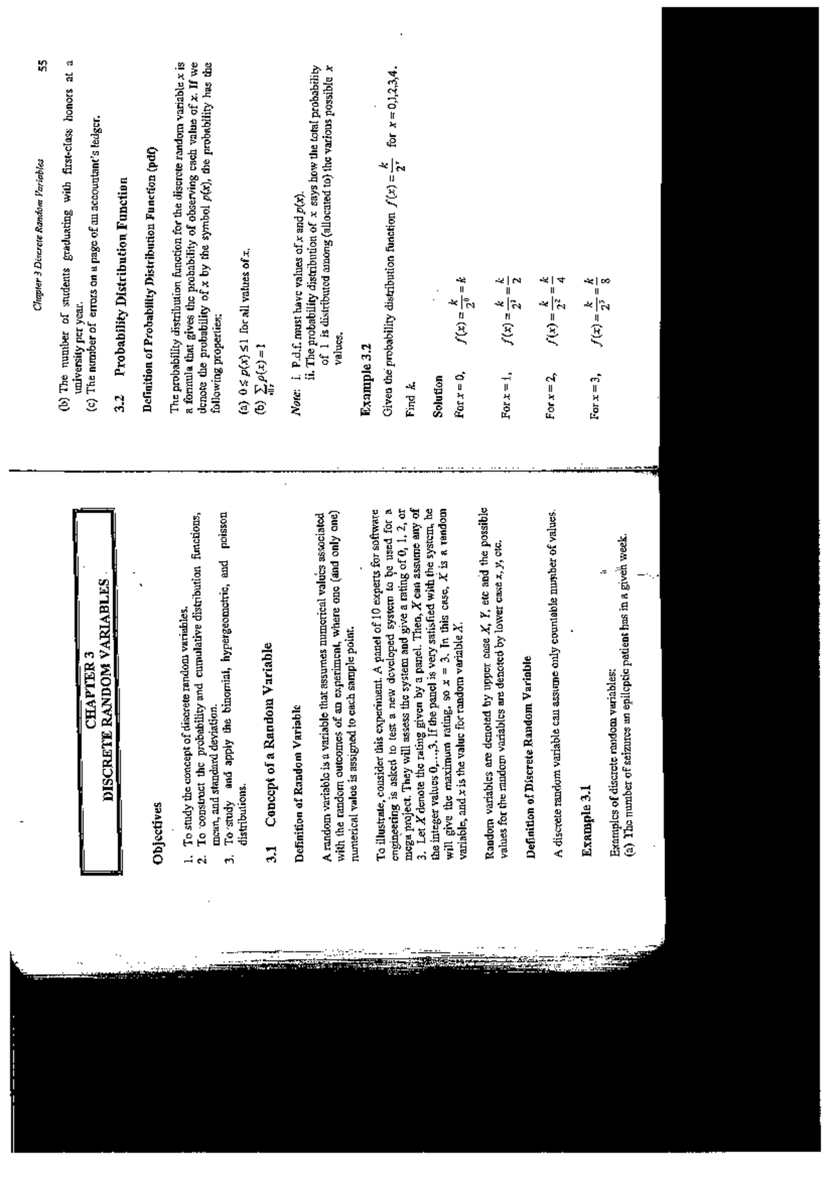 Chapter 3 - GREAT - Chapter 3 Discrete Random Variables 55 (b) The ...