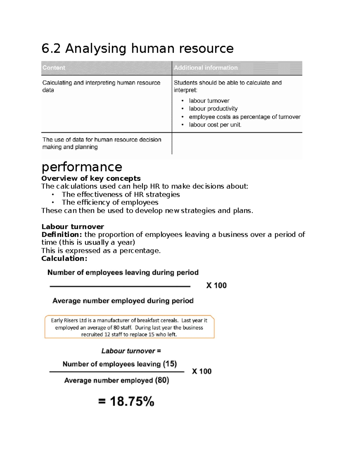 6.2 HR Performance Analysis: Strategies for Workforce Retention - Studocu