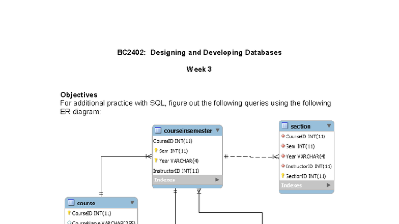 BC2402: Class Exercise - Week 3 SQL Queries and Objectives - Studocu