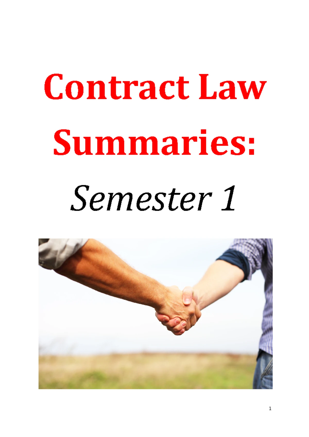 Contracts Summary - Contract Law Summaries: Semester 1 How to answer a ...