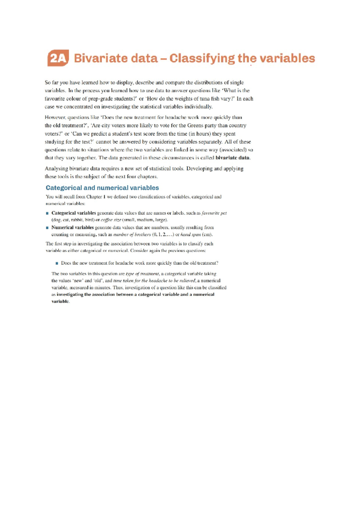 2A Bivariate Data: Classifying Variables and Analyzing Associations ...