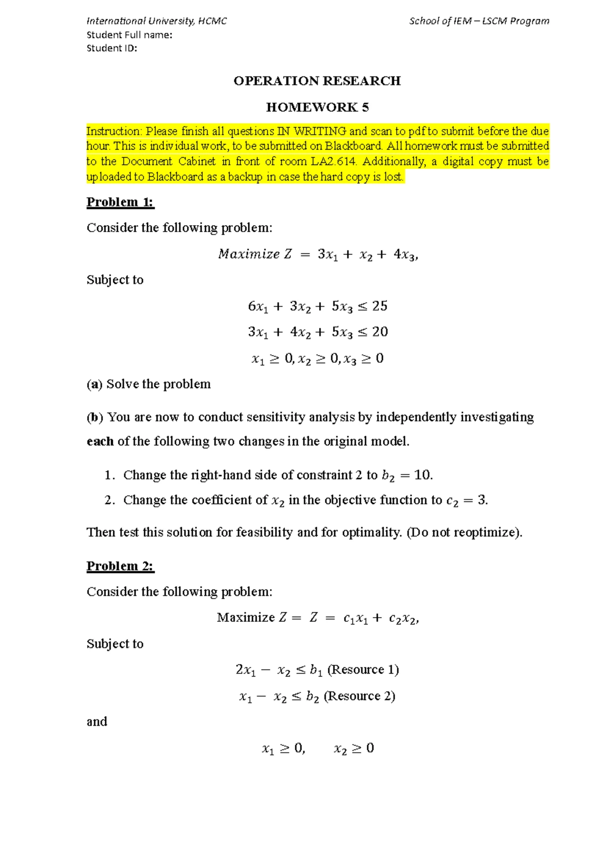 Chapter 1: Introduction to Operations Research Models (OR 101) - Studocu