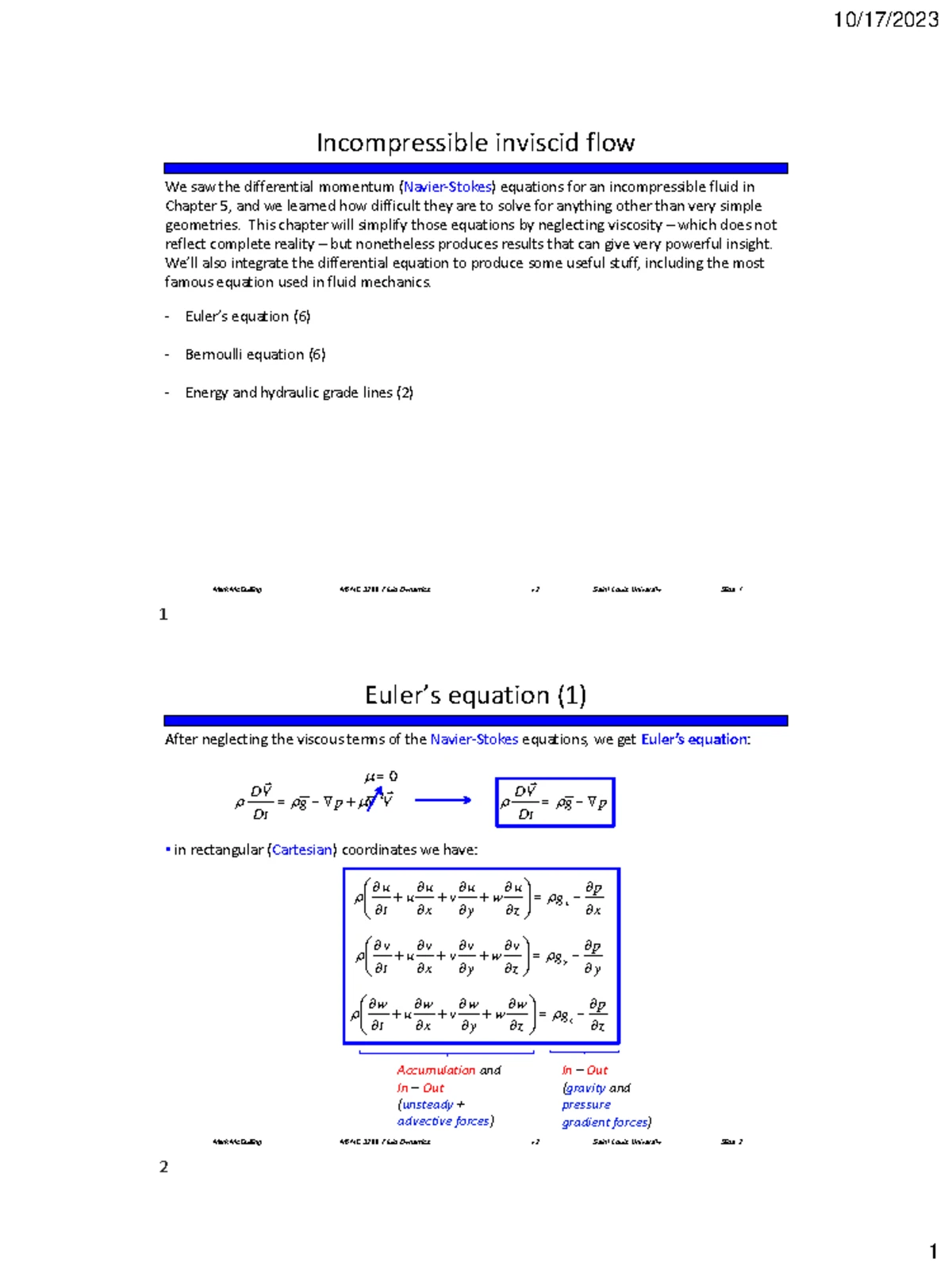 Fluid Dynamics: Key Concepts, Equations, and Homework Problems ...