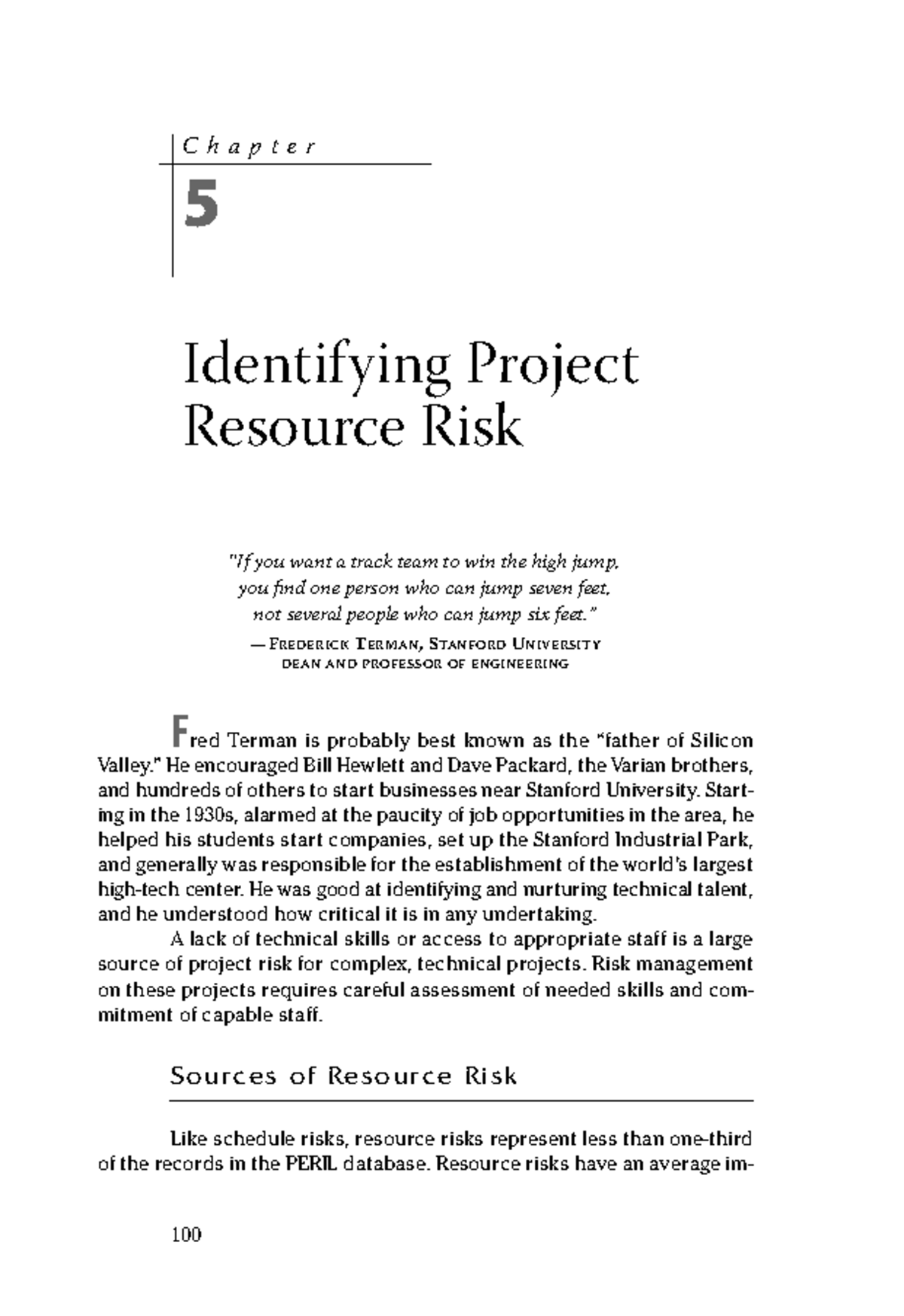 Chapter 5: Identifying Project Resource Risks (ENGR 101) - Studocu
