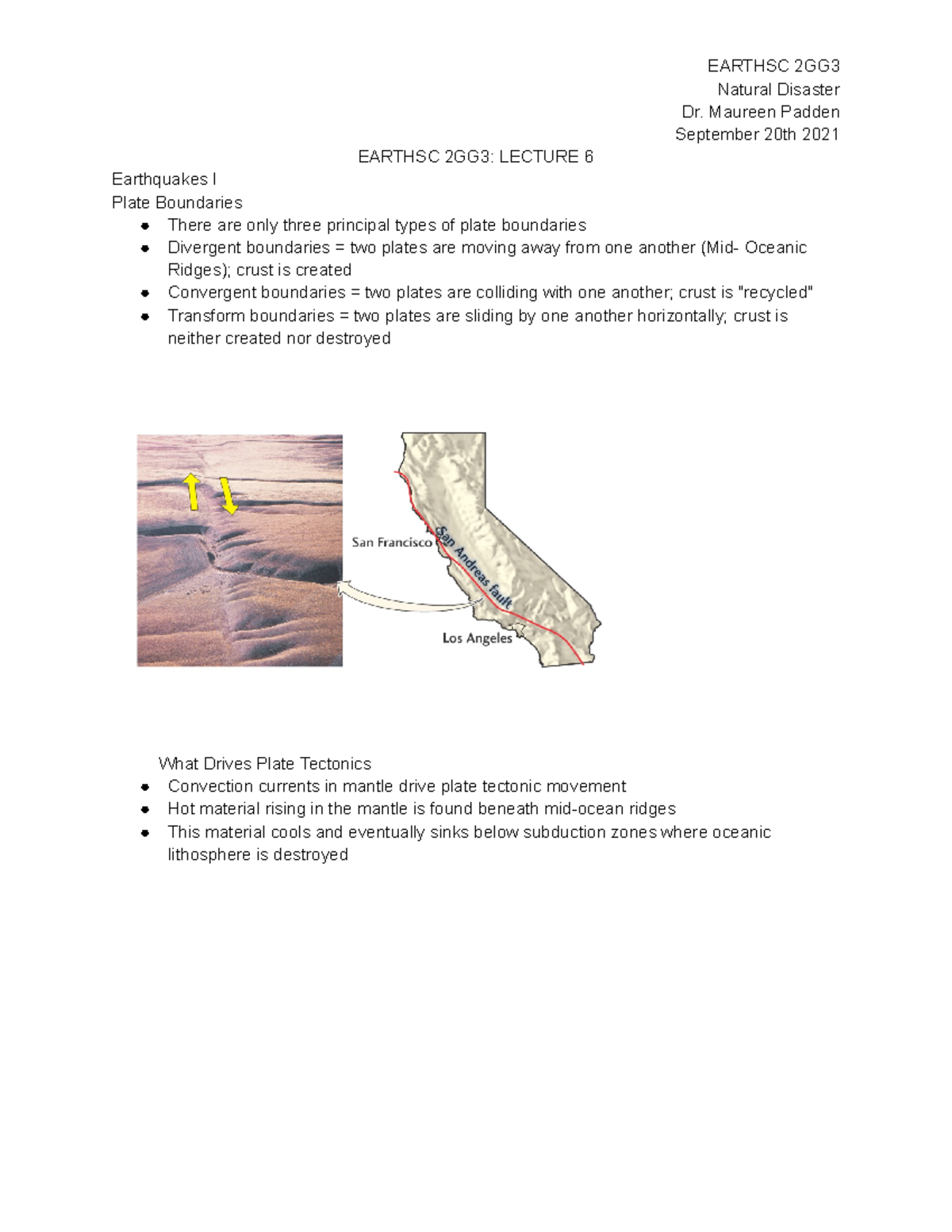 Natural Disasters Earthsc 2gg3 Lecture 6 Natural Disaster Dr