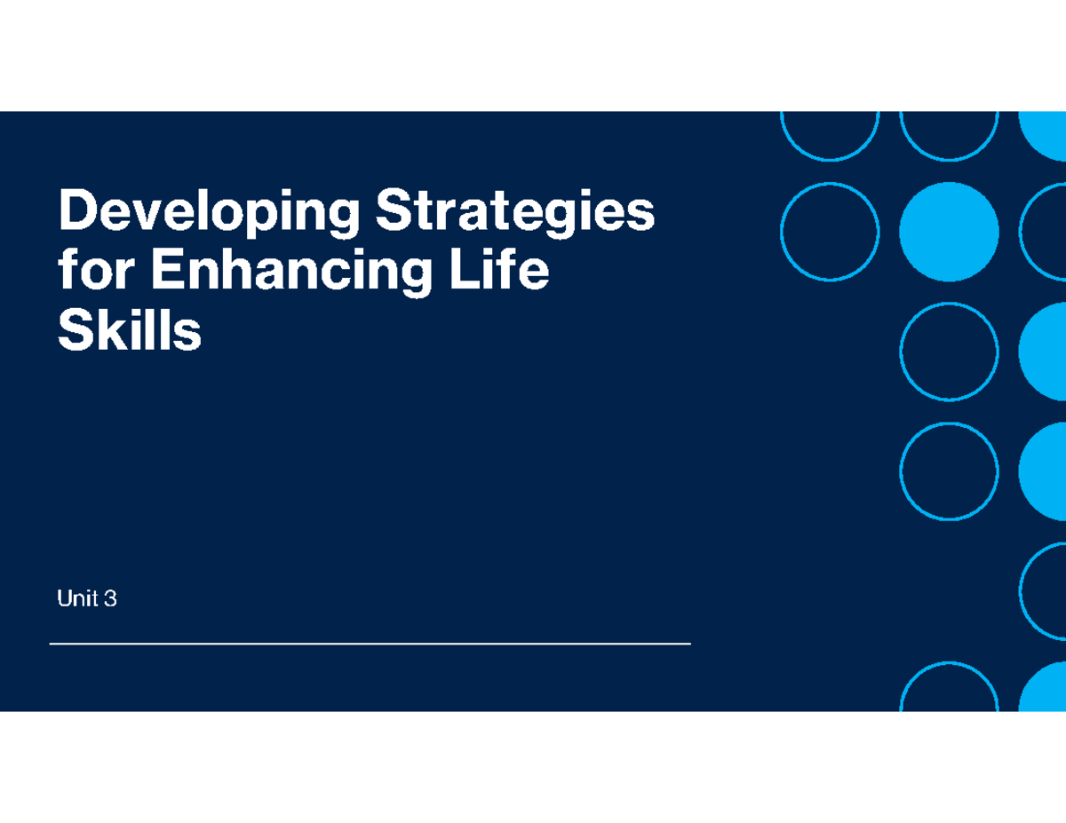 Unit 3 - an introduction to unit 3 of LSE - Developing Strategies for ...