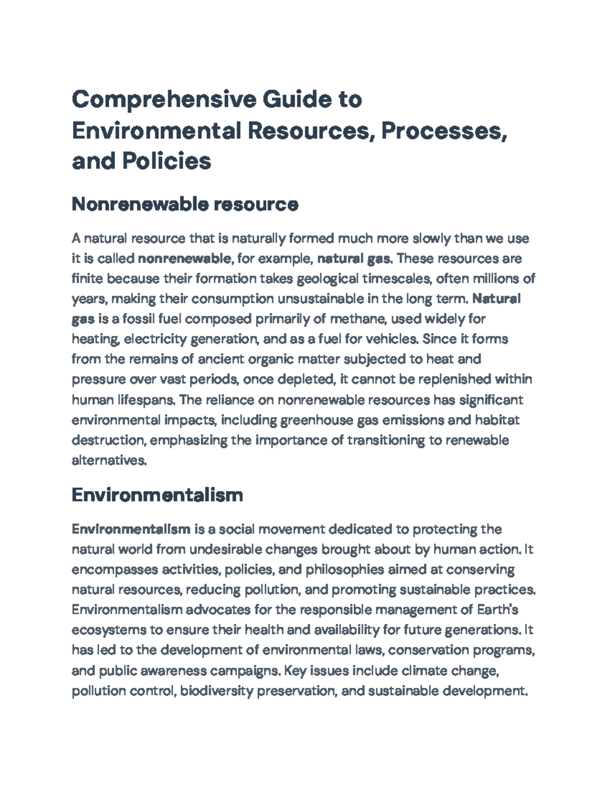 Comprehensive Guide to Environmental Policies and Ecosystem Dynamics ...