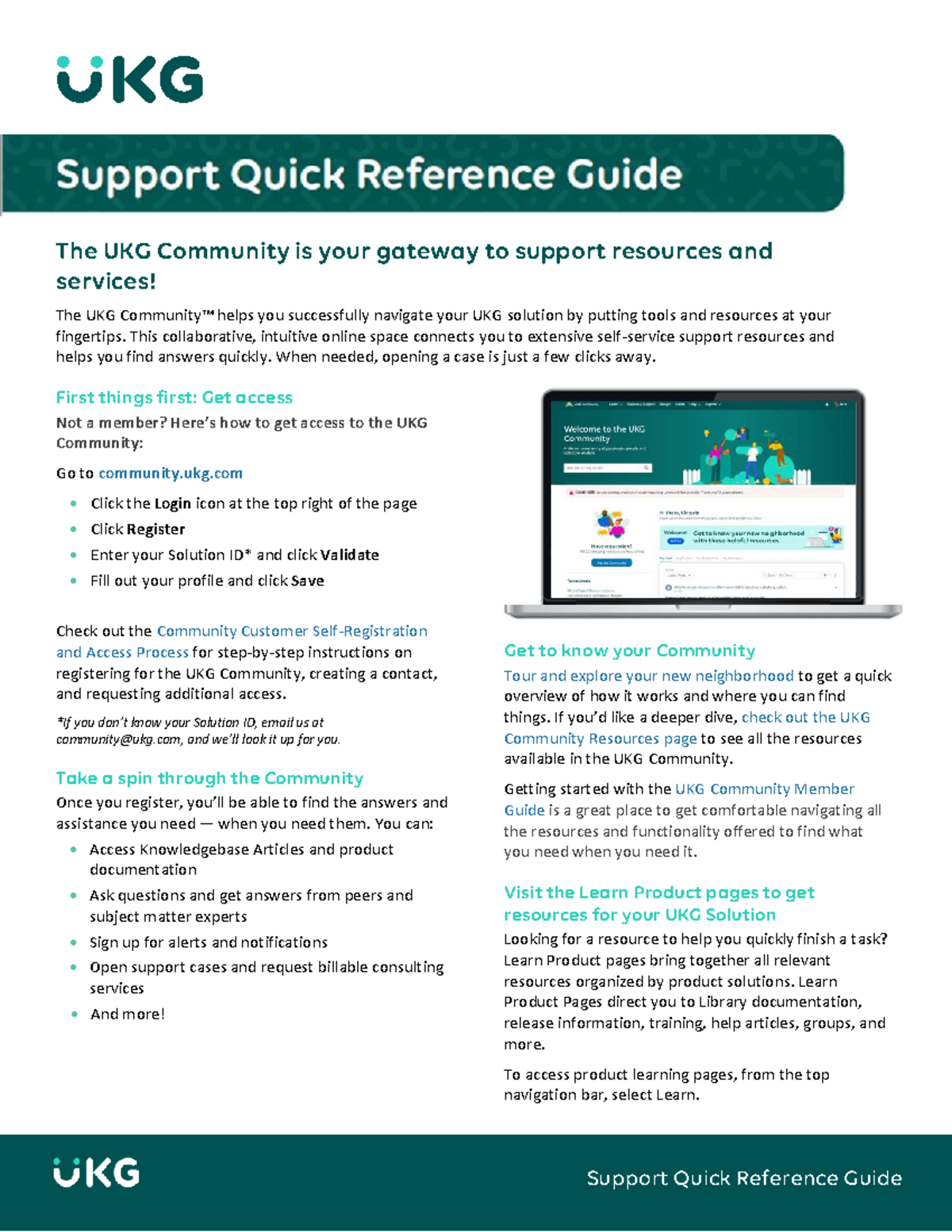 UKG Support Quick Reference Guide - Support Quick Reference Guide The ...