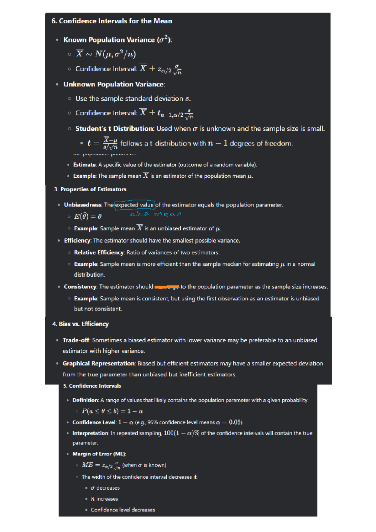 Notes fromclass - 6. Confidence Intervals for the Mean Known Population ...
