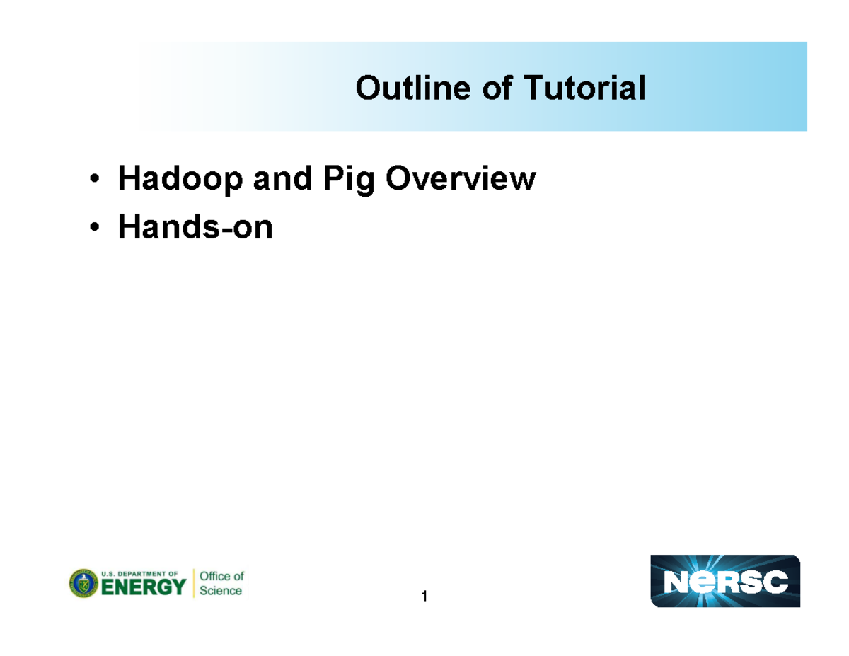 Hadoop and Pig Overview Tutorial - Oct 2011 - Studocu