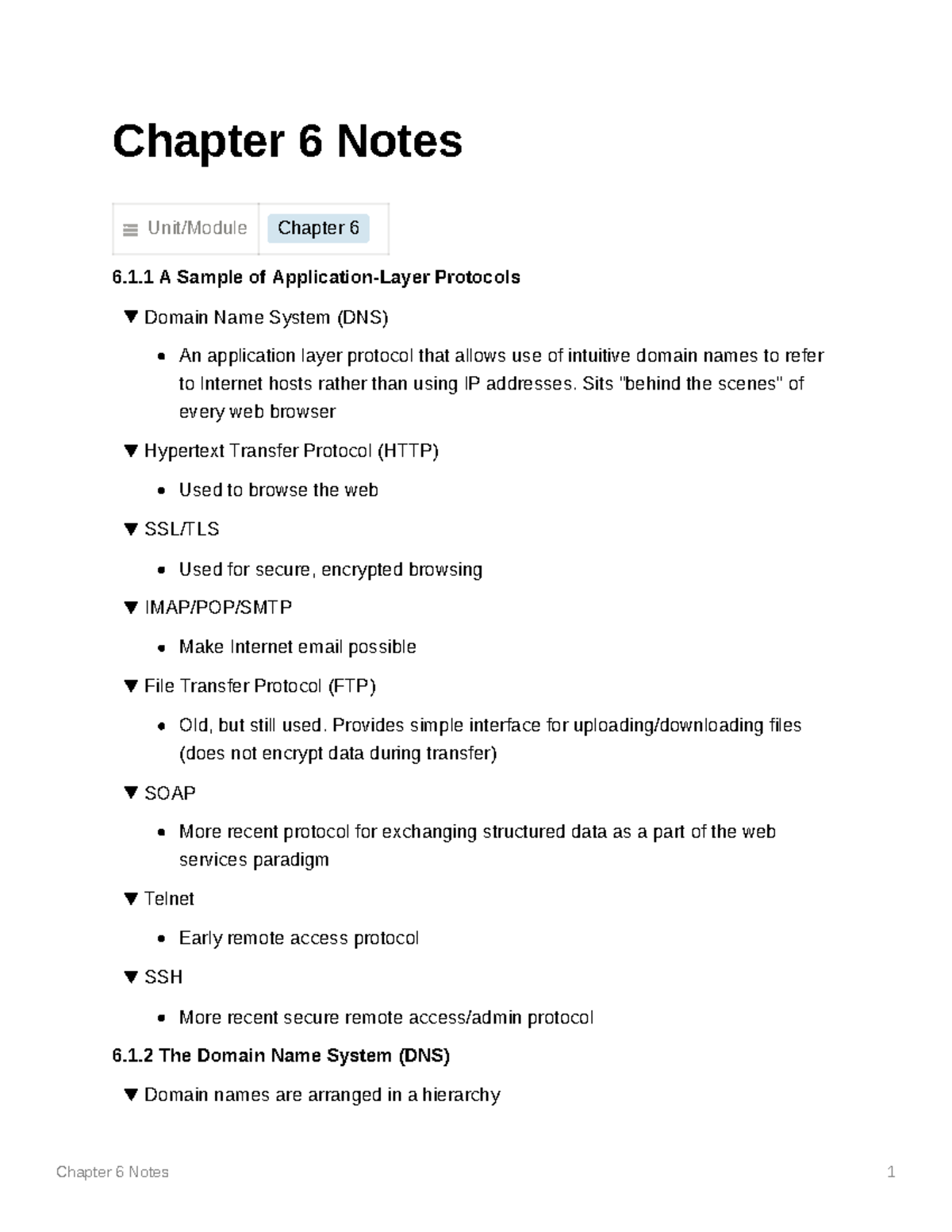 Chapter 6: Application Layer Protocols and Firewall Policies Notes ...