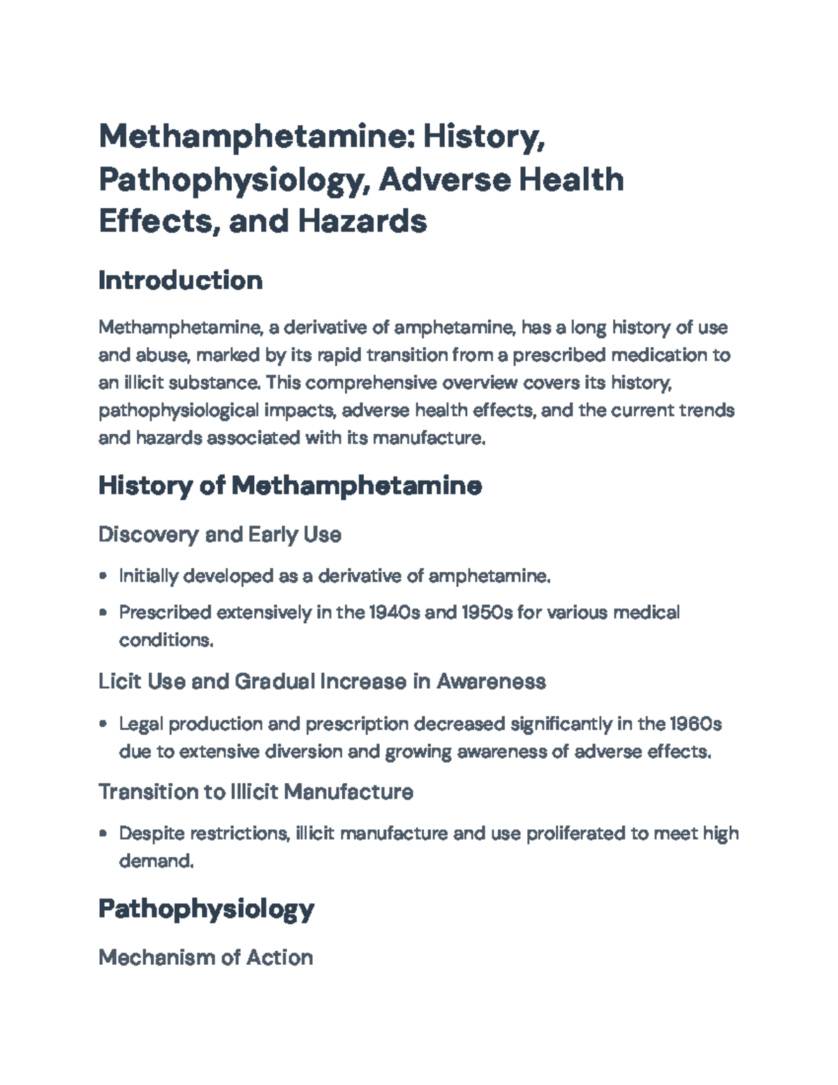 Methamphetamine: History, Health Effects, Trends, and Hazards Analysis ...