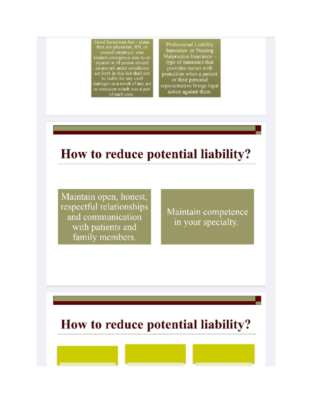DOC 4 - Good Samaritan Act & Liability Reduction Strategies - Studocu