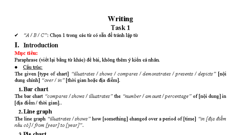 Writing Task 1 & 2: Strategies for Effective Paraphrasing - Studocu