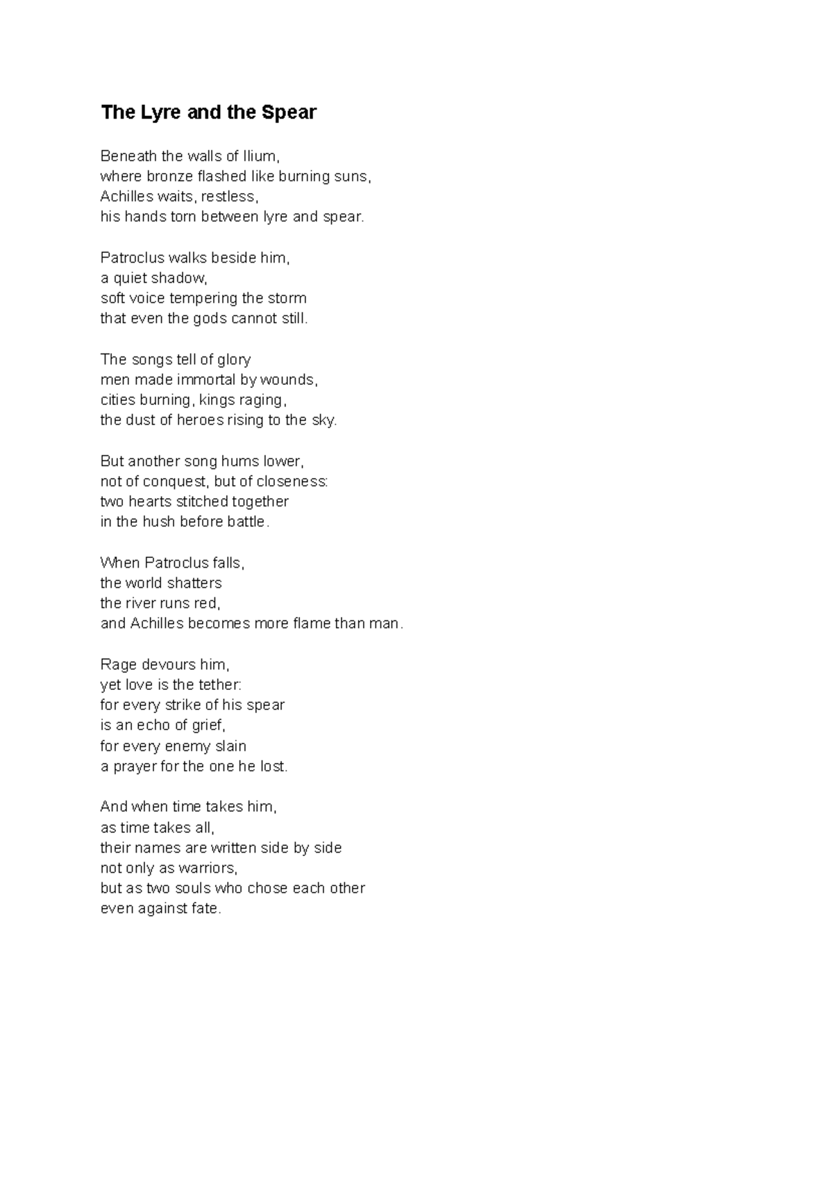 ENG 201: Poem Analysis of The Iliad & The Song of Achilles - Studocu
