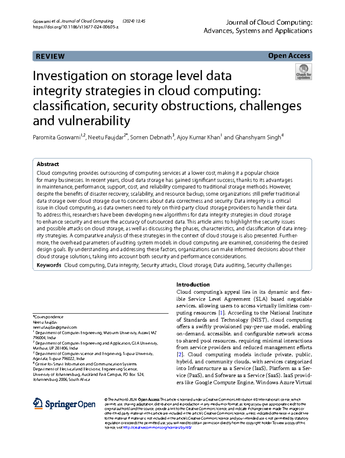 Investigation of data integrity strategies in cloud computing (CSXC ...
