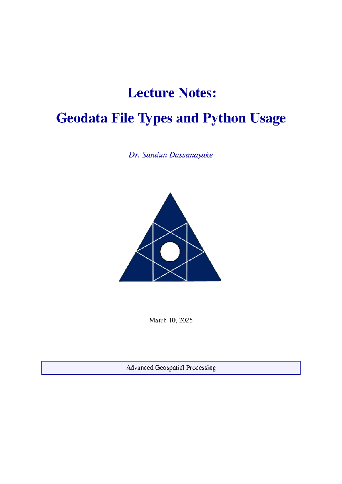 Lecture Notes: Geodata File Types & Python Usage (GEO 101) - Studocu