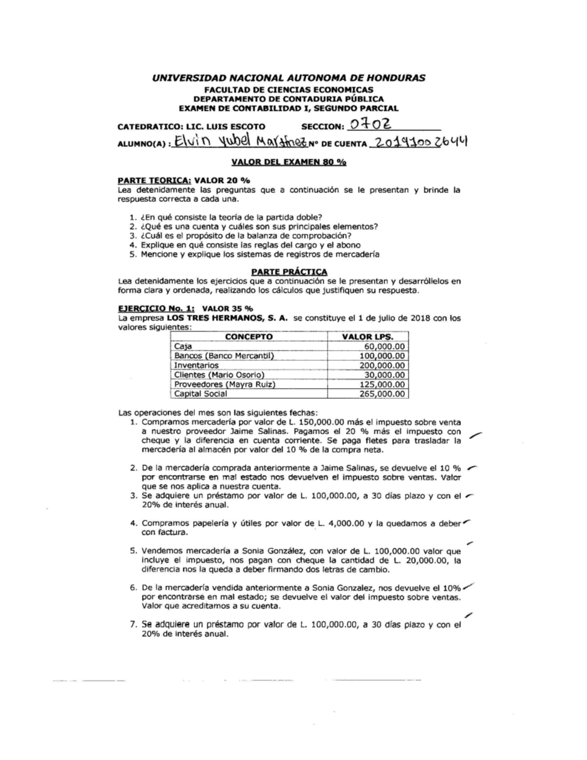 Examen Contabilidad 2° Parcial 2020: Preguntas y Respuestas - Studocu