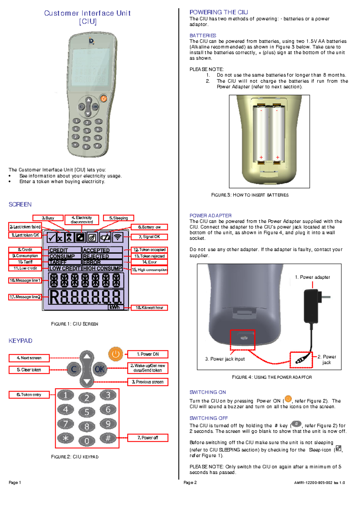 AMR1 12200 805 002 CIU User Manual: Customer Interface Unit Guide - Studocu