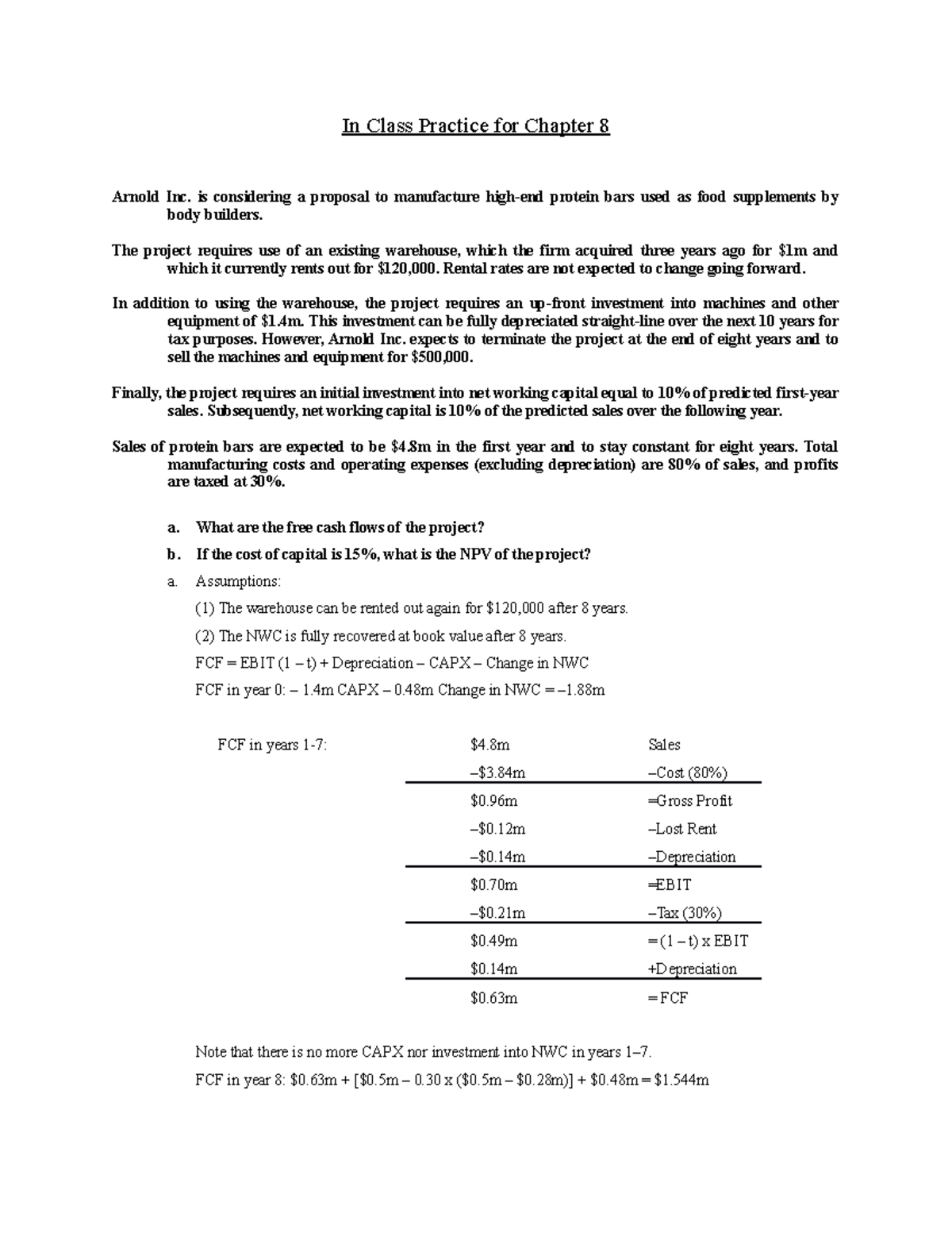 08a DCF Arnold Exercise Solution - In Class Practice for