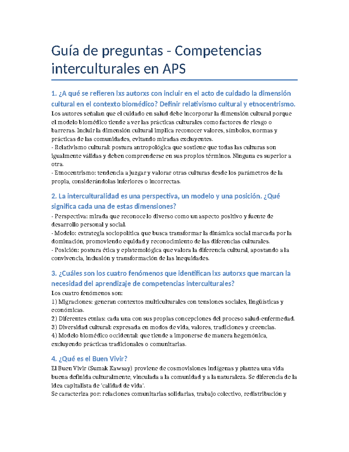 Guía de Competencias Interculturales en APS: Dimensiones Culturales y ...