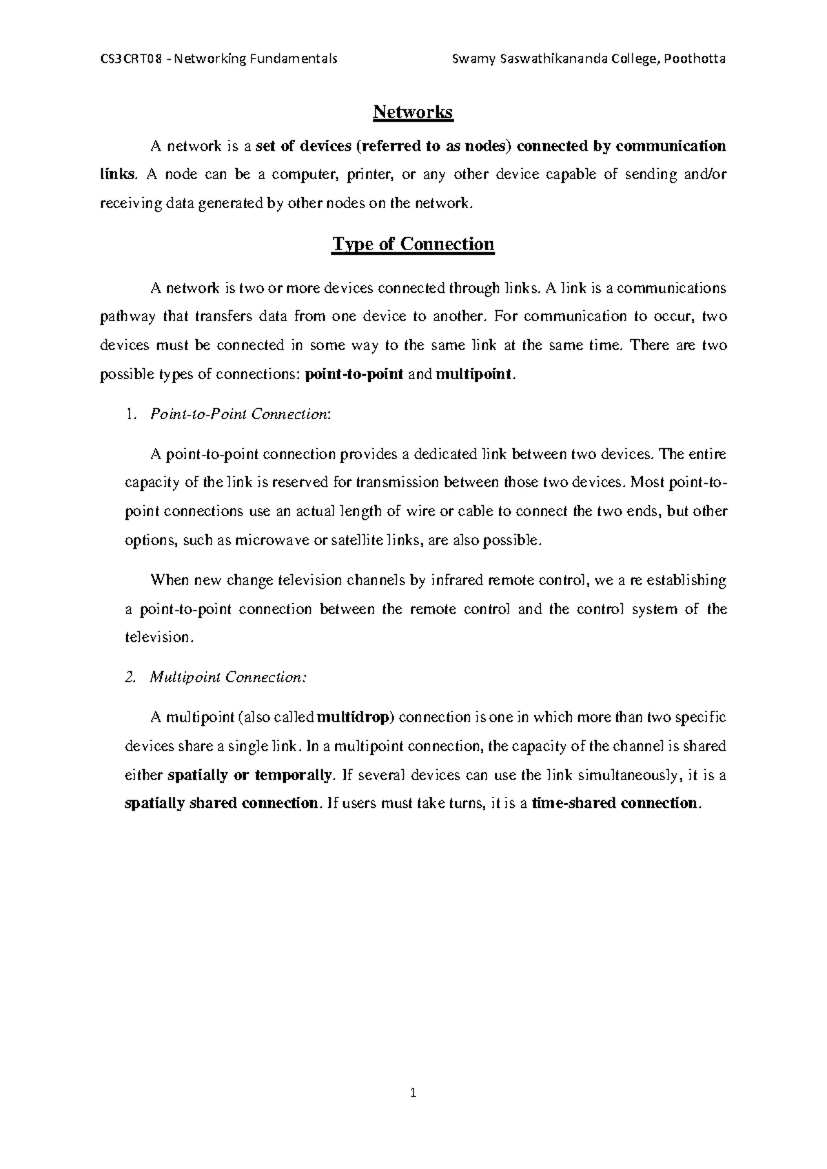 6 - This is the note of Networking. 1st module. 6th part. - CS3CRT08 ...