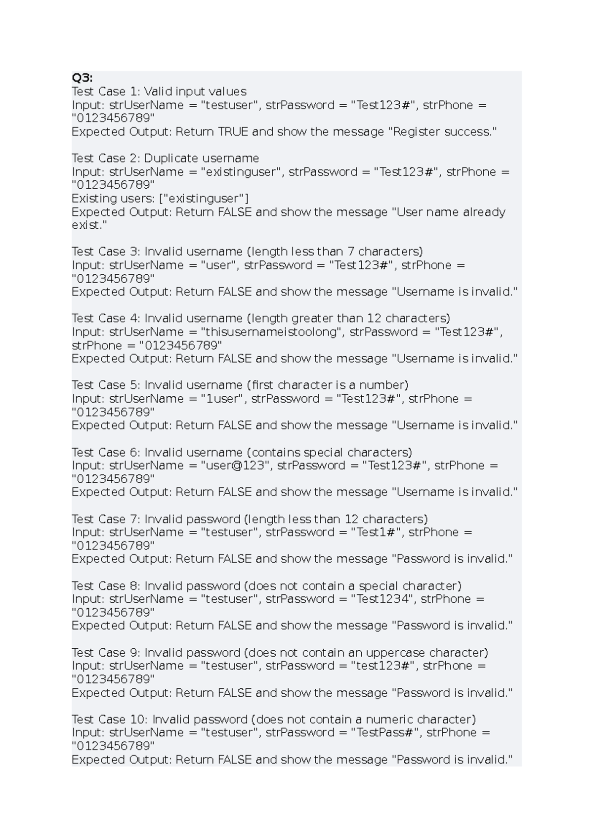 PE SWT301 - good - Q3: Test Case 1: Valid input values Input ...