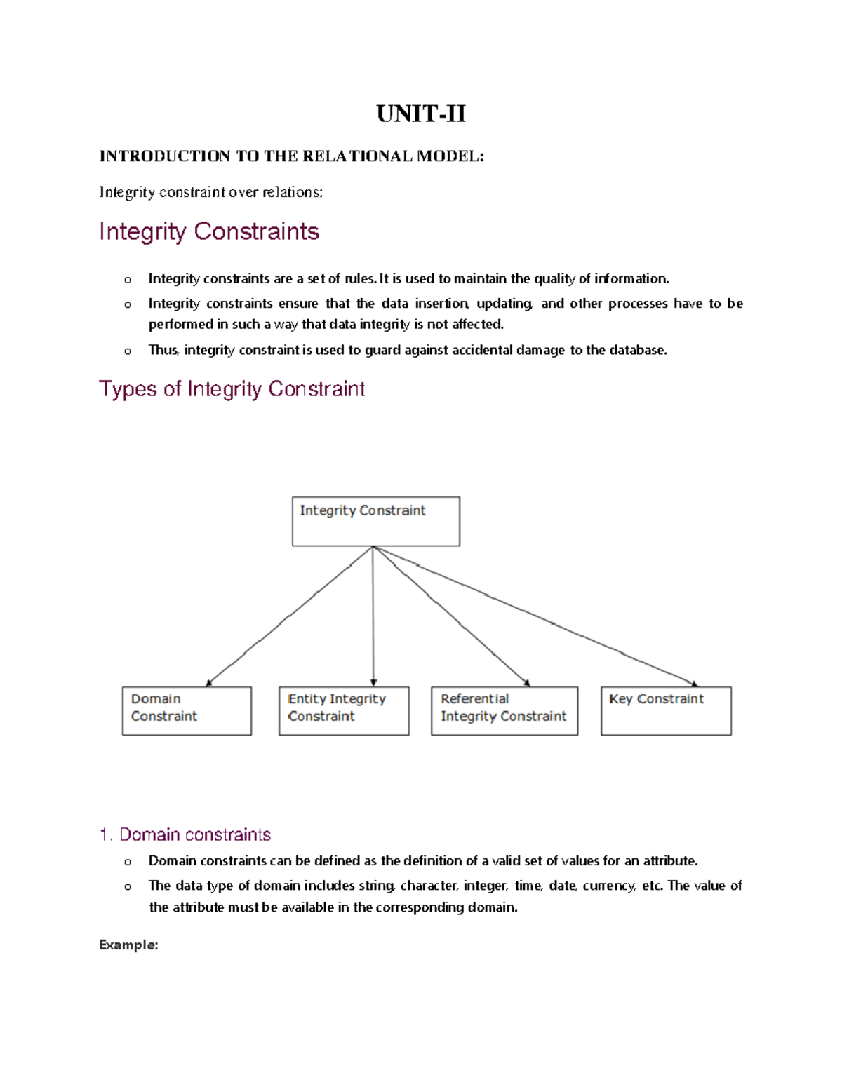 DBMS 101: Relational Model & Integrity Constraints Overview - Studocu