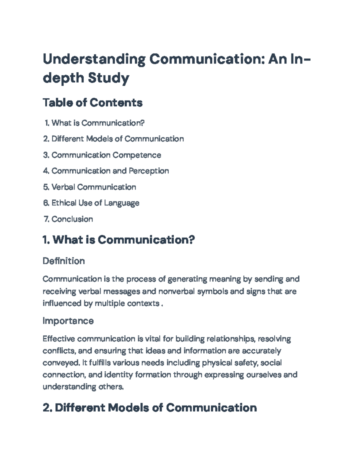 Understanding Communication: Models, Competence & Perception Techniques ...