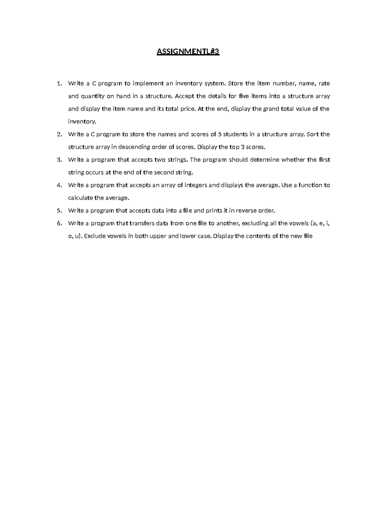 Assignment 3: C Programming Tasks for PPS - Studocu