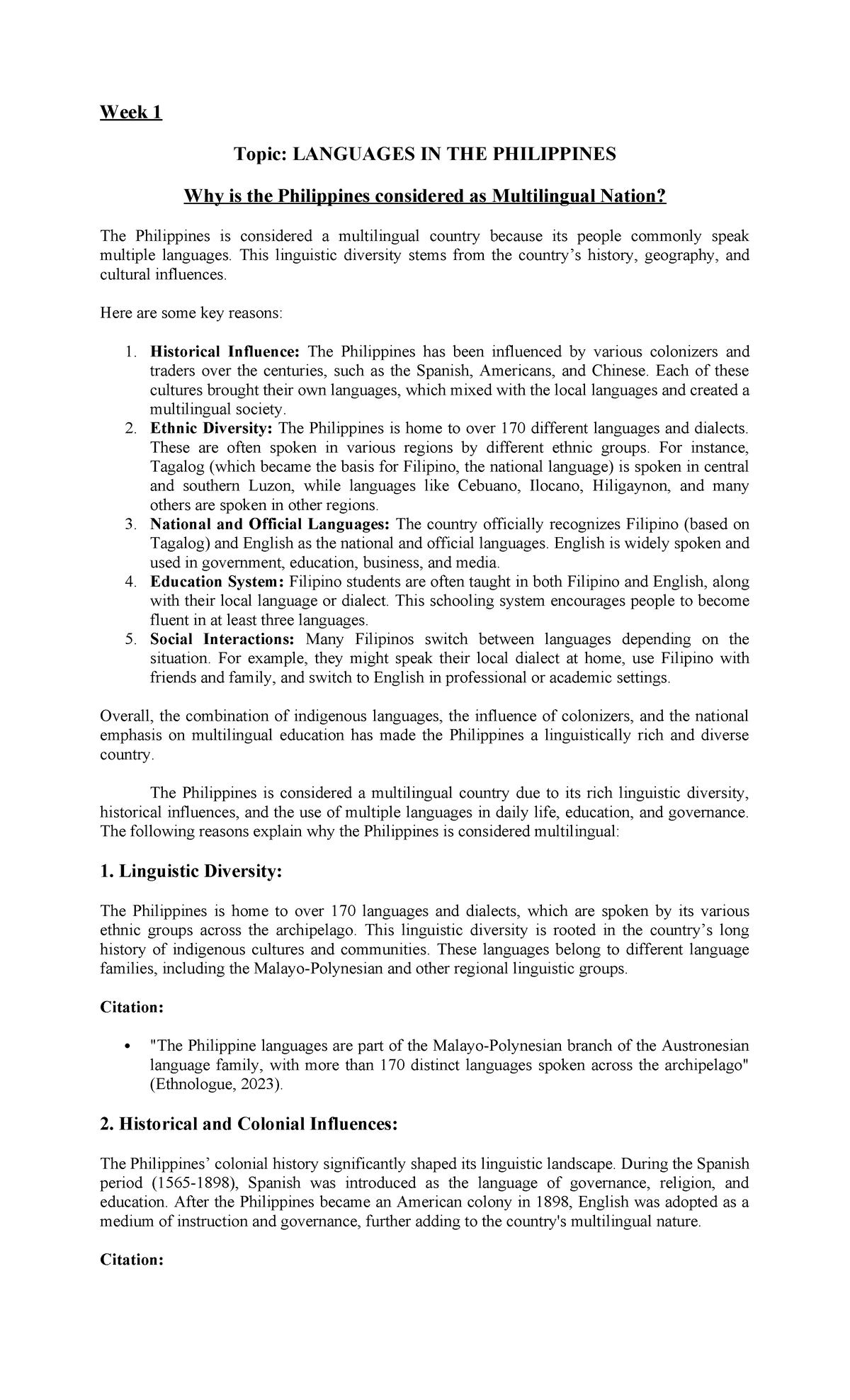 LPP - Lecture on Multilingualism in the Philippines: Overview ...