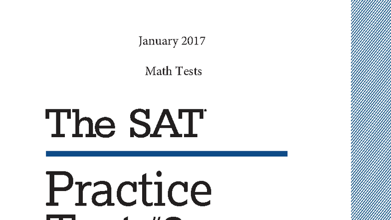 SAT Practice Test #8 - January 2017 Math Test Review - Studocu