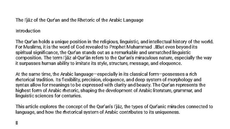 The Rhetoric of the Arabic Language: An In-Depth Study - Studocu