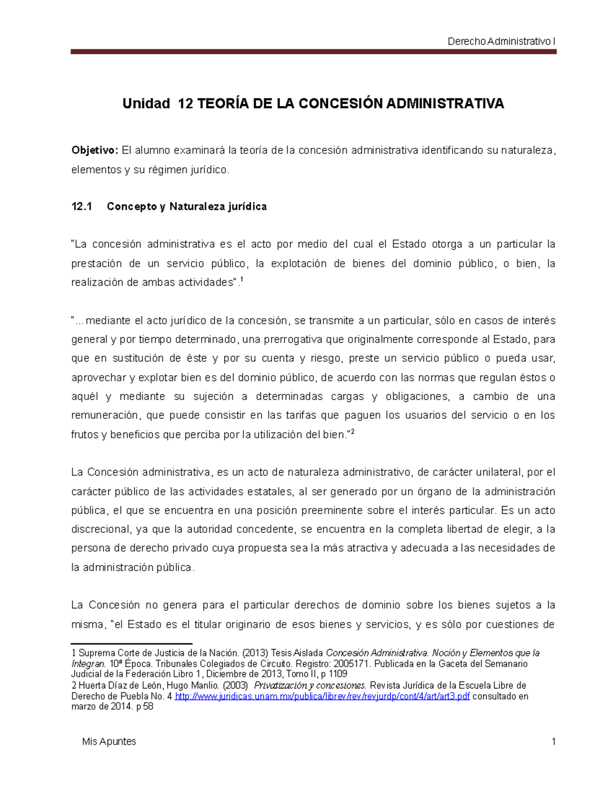 Derecho Administrativo I - Unidad 12: Teoría de la Concesión ...