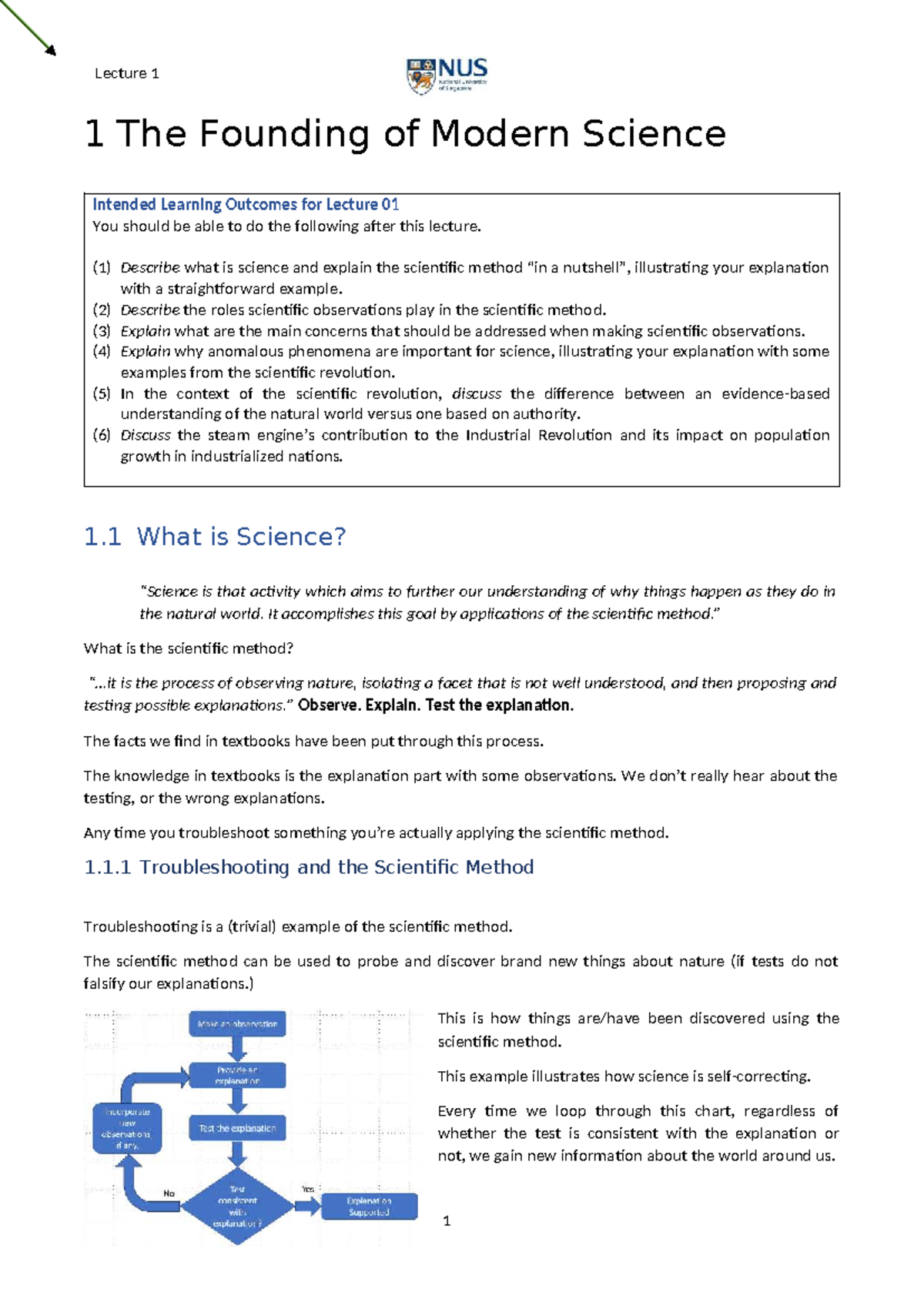 Lecture 01: The Founding of Modern Science - HSI Notes - Studocu