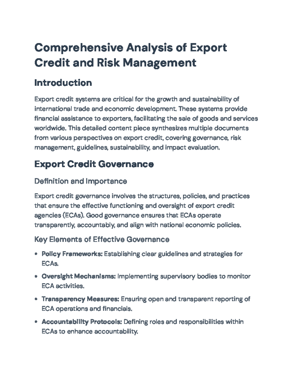 Export Credit and Risk Management: A Comprehensive Analysis Guide ...