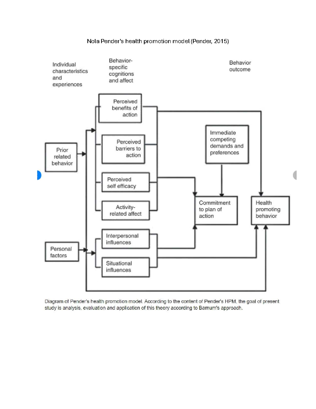 Penders health promotion model - Nola health promotion model (Pender ...