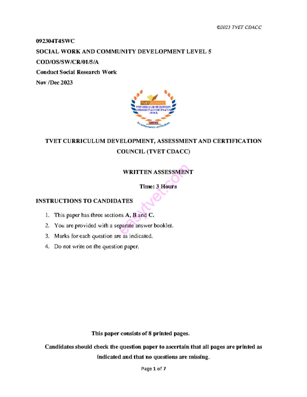Social Work Research Notes - Level 5 Assessment (092304T4SWC) - Studocu