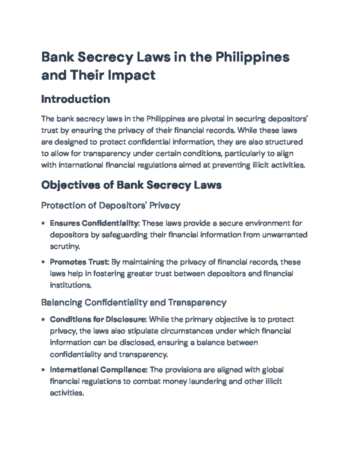 Bank Secrecy Laws in the Philippines: Privacy and Transparency Balance ...