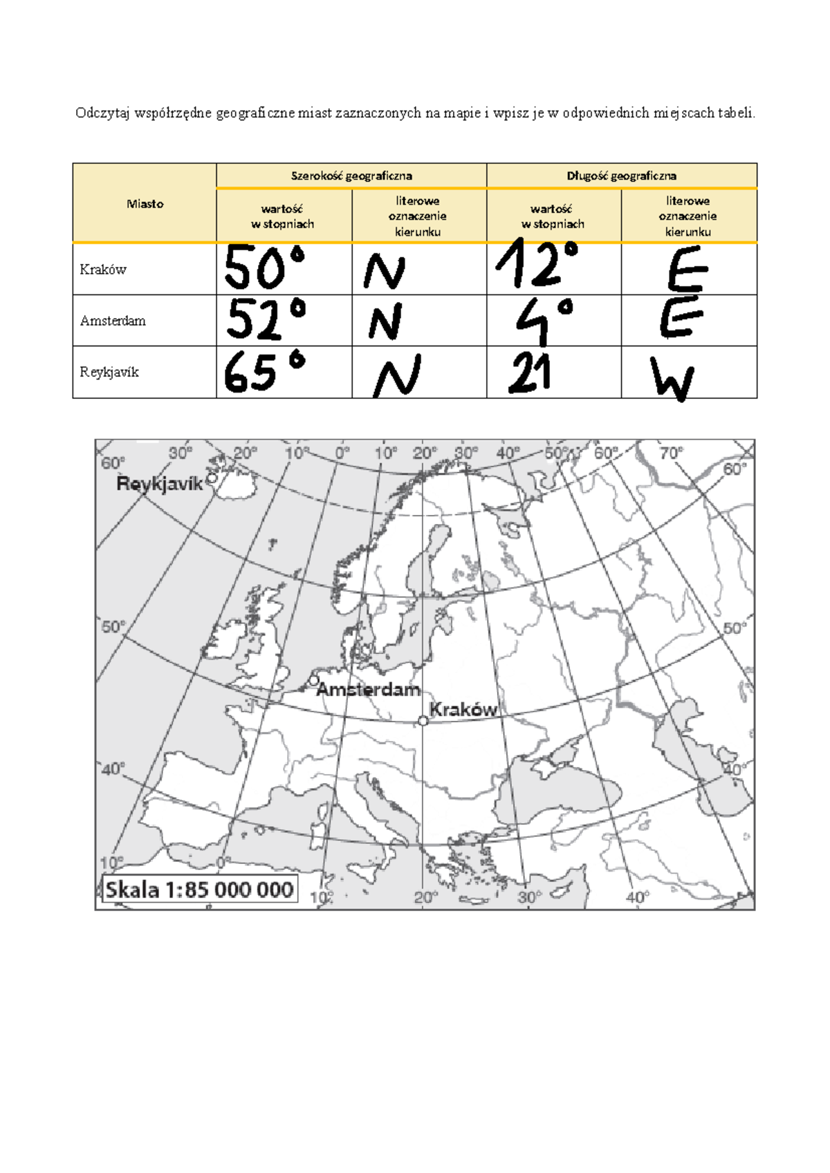 Wspólrzedne Geograficzne Planeta Nowa 6 Sprawdzian www.studocu.com