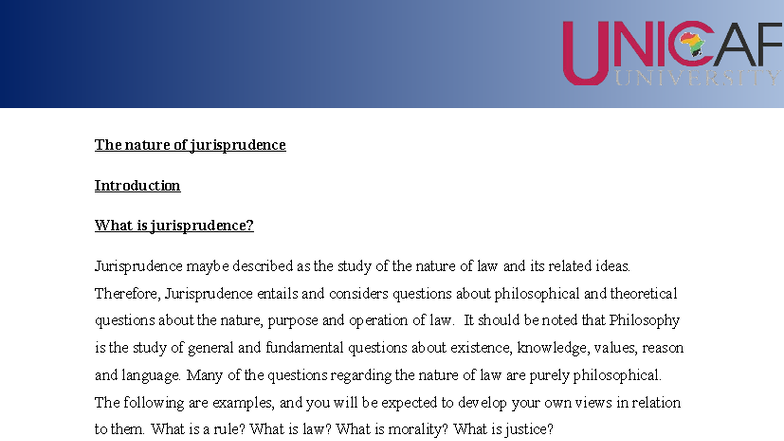 Jurisprudence Week 1: Exploring the Nature of Law and Its Concepts ...