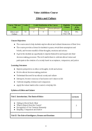 VAC ethics and culture - notes - VAC: Ethics & Culture Semester 1 Notes ...