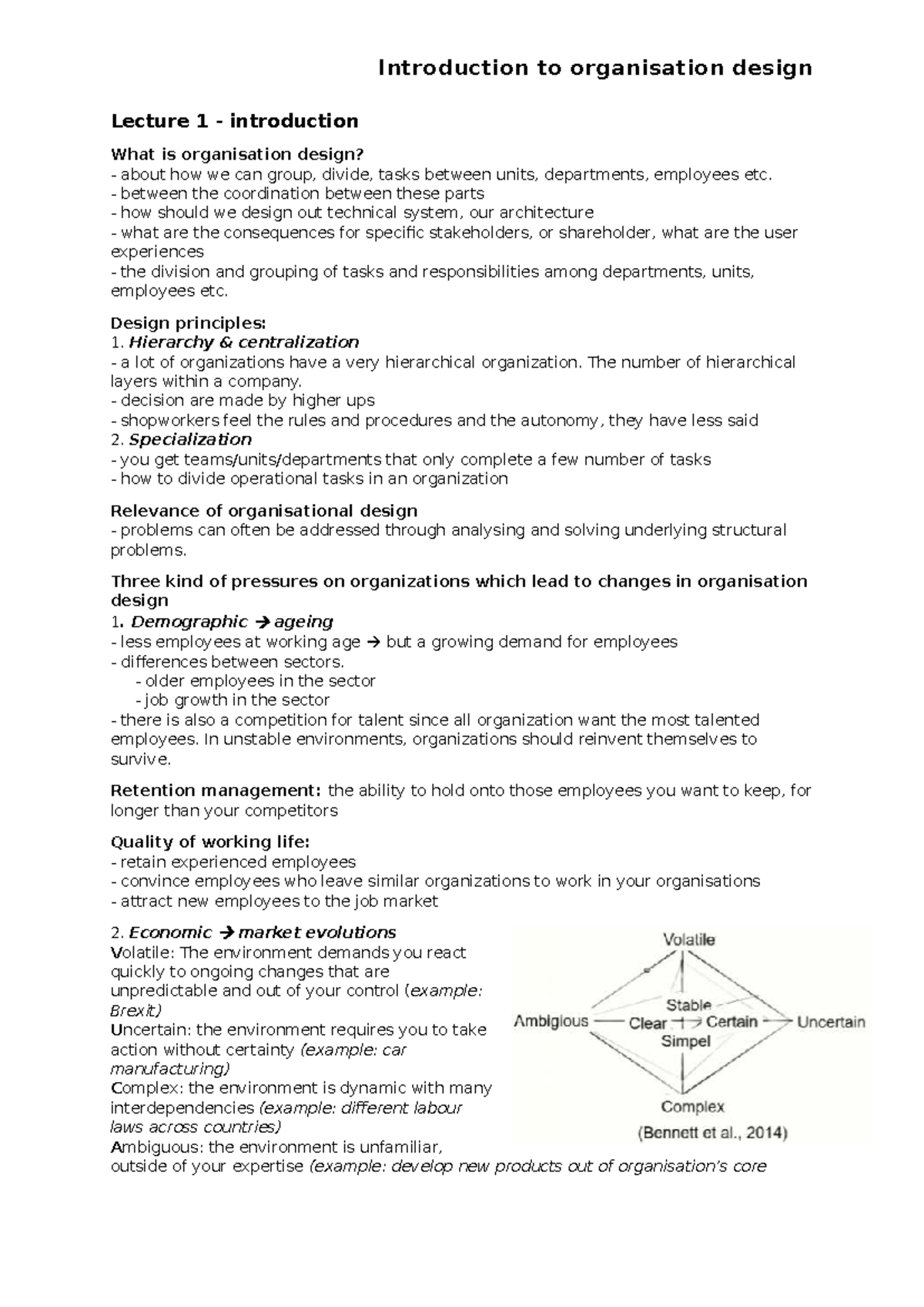 Lecture Notes on Organisation Design and Lean Principles (Course Code ...