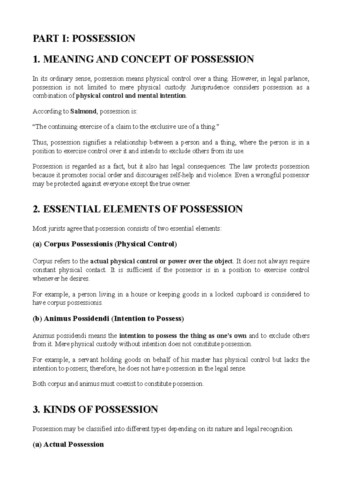 POS 101: Understanding the Concepts of Ownership and Possession - Studocu
