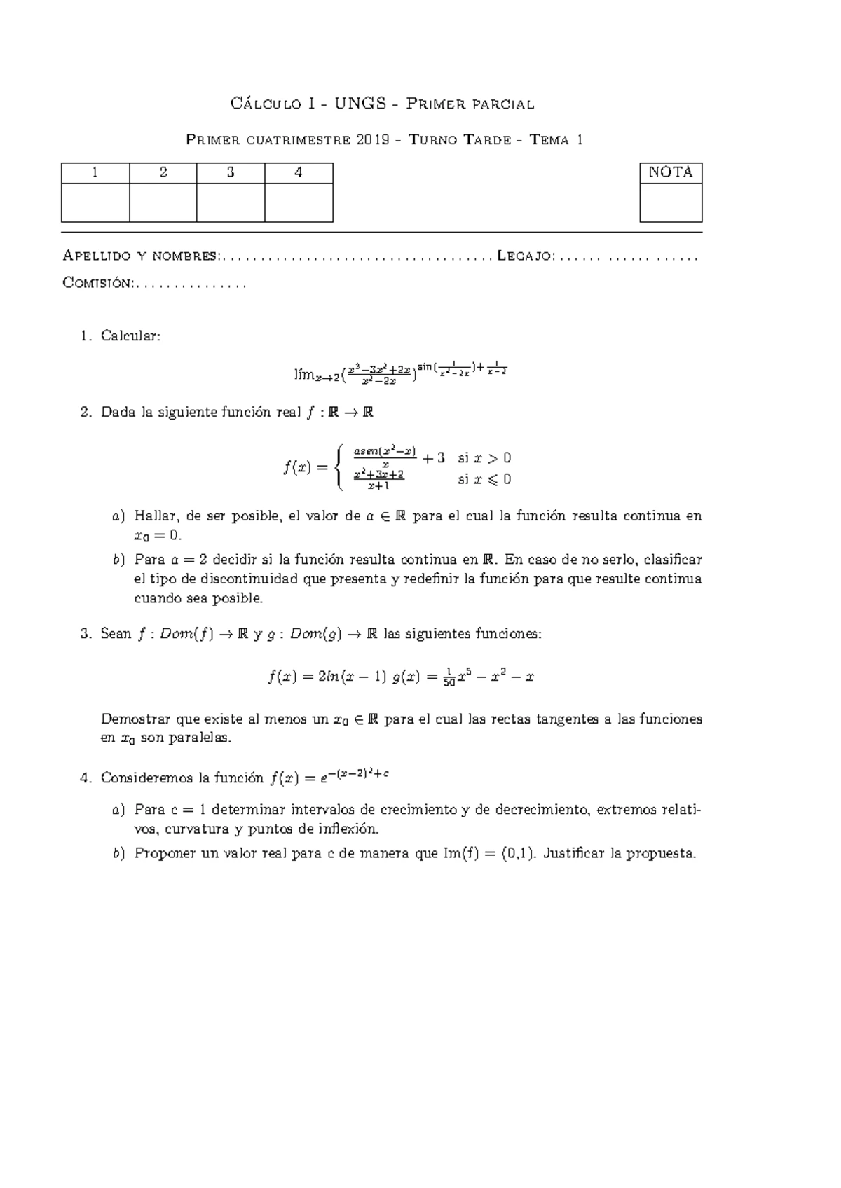 Cálculo en Varias Variables: Primer Parcial - Ejercicios y Análisis ...