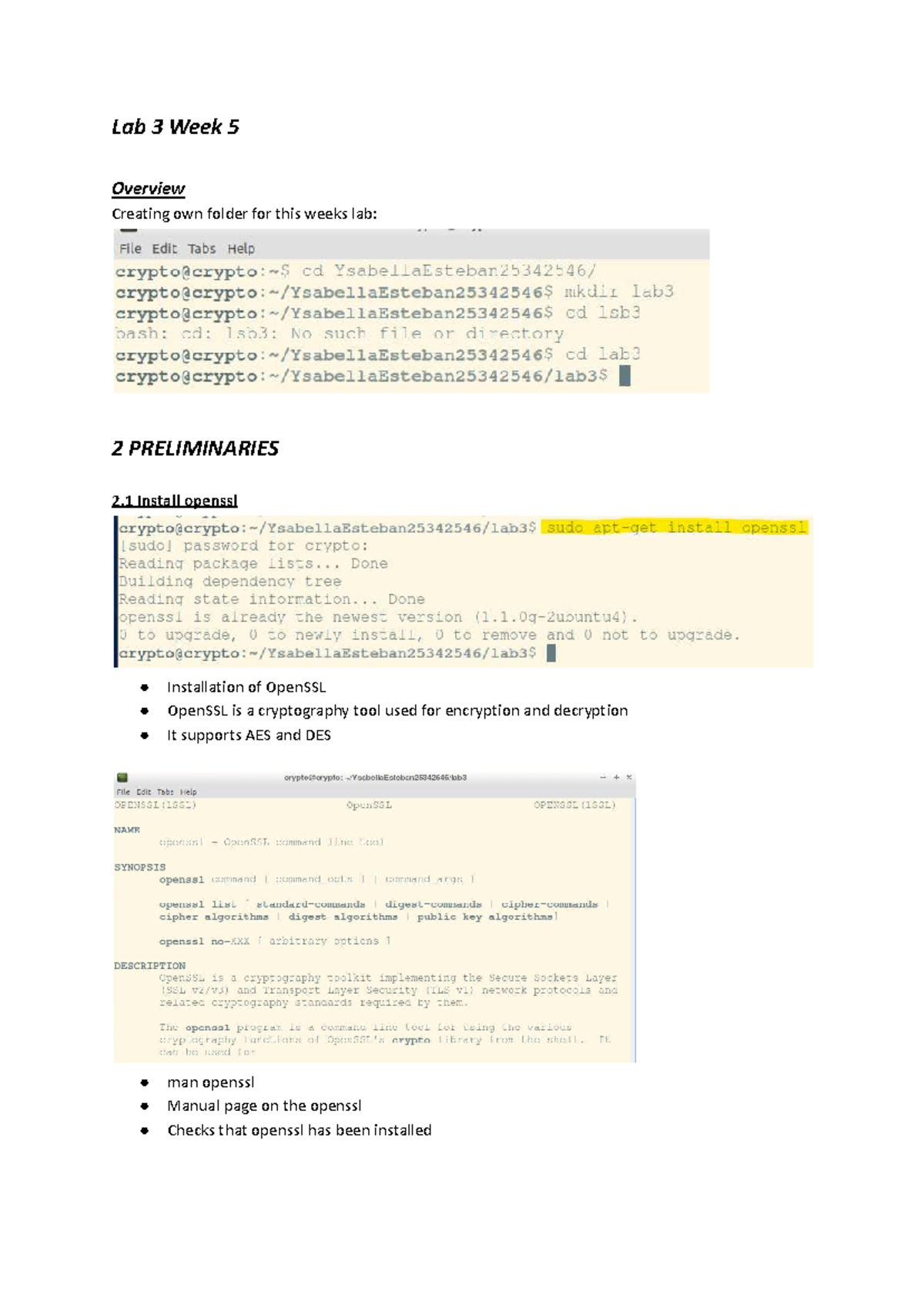 Lab 3 Week 5 - Creating Folders & Encryption Tasks Overview - Studocu