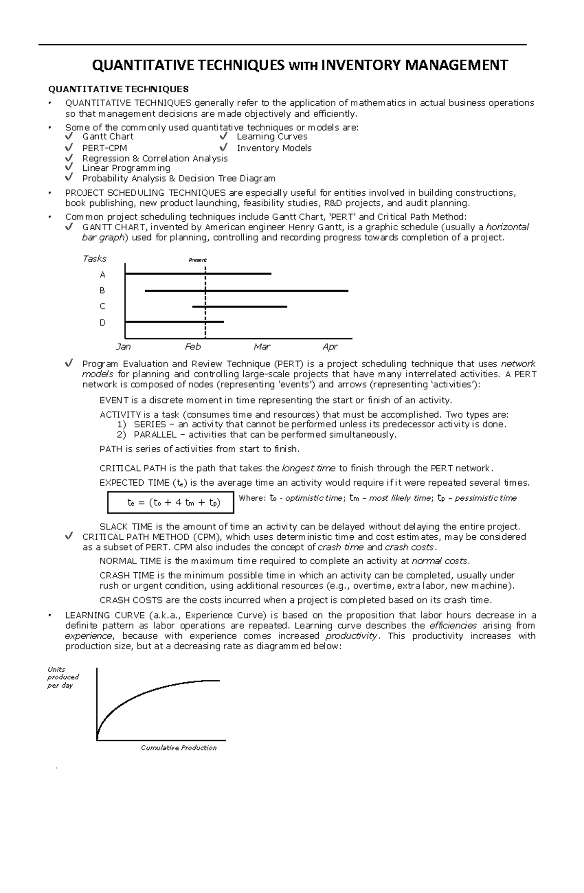 Quanti Tech w inventory mngt - QUANTITATIVE TECHNIQUES WITH INVENTORY ...